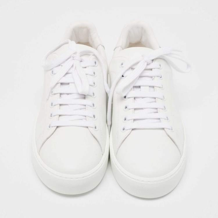 Pre Owned Burberry White Leather Westford Low Top Sneakers Size 39.5 