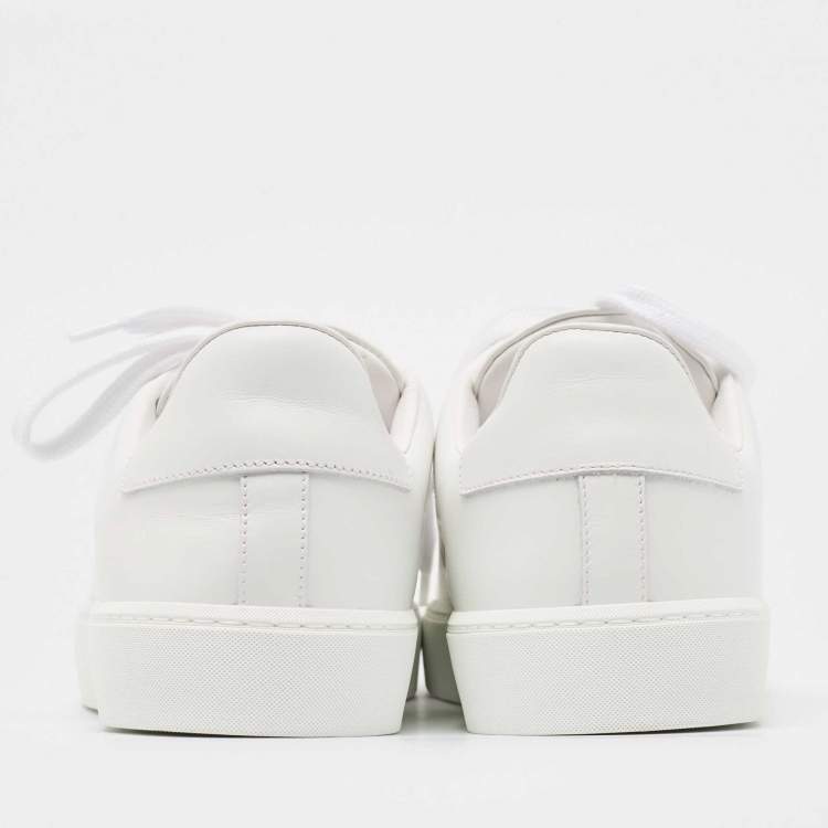 Pre Owned Burberry White Leather Westford Low Top Sneakers Size 39.5 