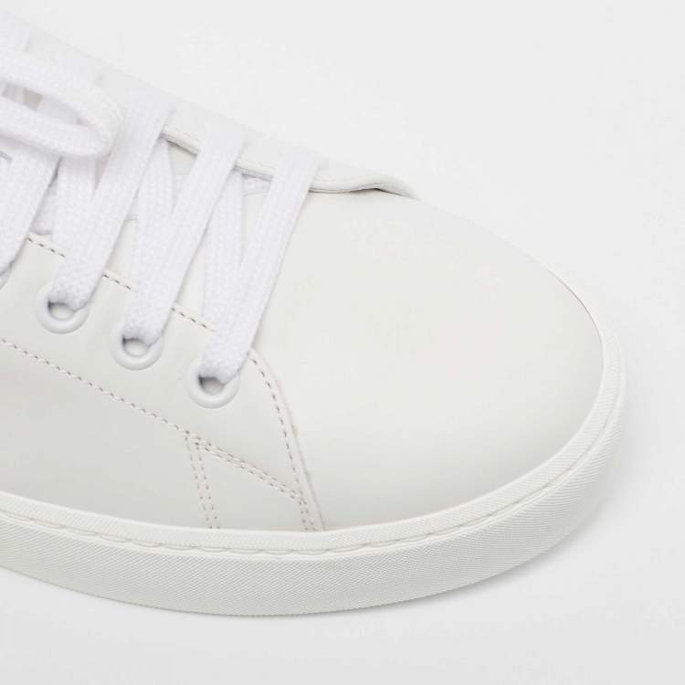 Pre Owned Burberry White Leather Westford Low Top Sneakers Size 39.5 