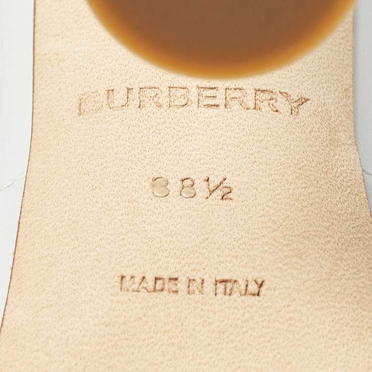 Pre Owned Burberry Grey Leather Welton Ankle Wrap Pumps Size 38.5