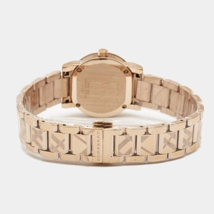Pre Owned Burberry Rose Gold Plated Stainless Steel The City BU9235 Women's Wristwatch 26 mm