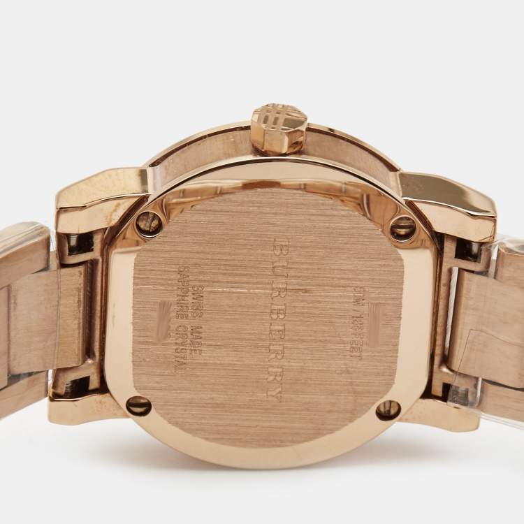 Pre Owned Burberry Rose Gold Plated Stainless Steel The City BU9235 Women's Wristwatch 26 mm