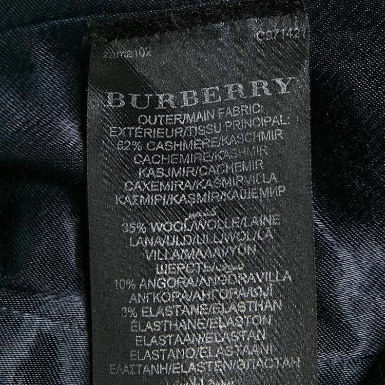 Pre Owned Burberry Prorsum Navy Blue Wool Detachable Fur Collar Coat S