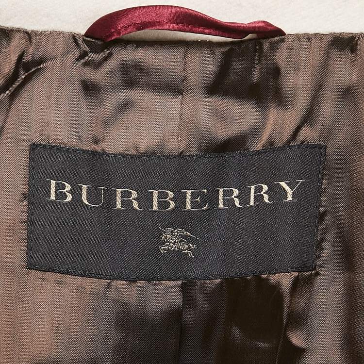 Pre Owned Burberry Prorsum Light Beige Button Front Pleated Jacket S