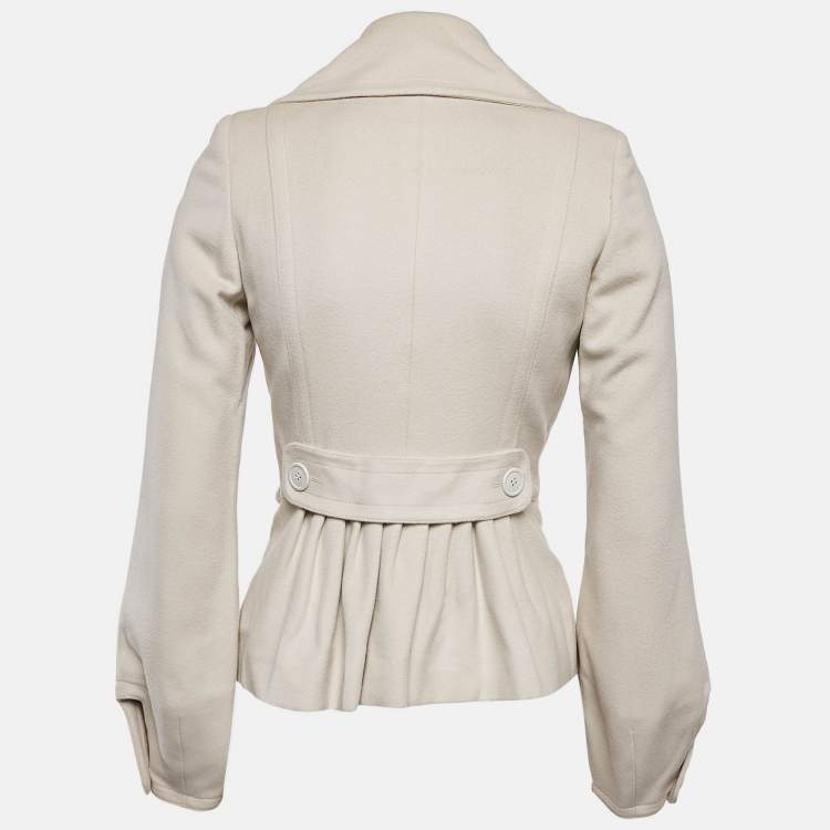 Pre Owned Burberry Prorsum Light Beige Button Front Pleated Jacket S