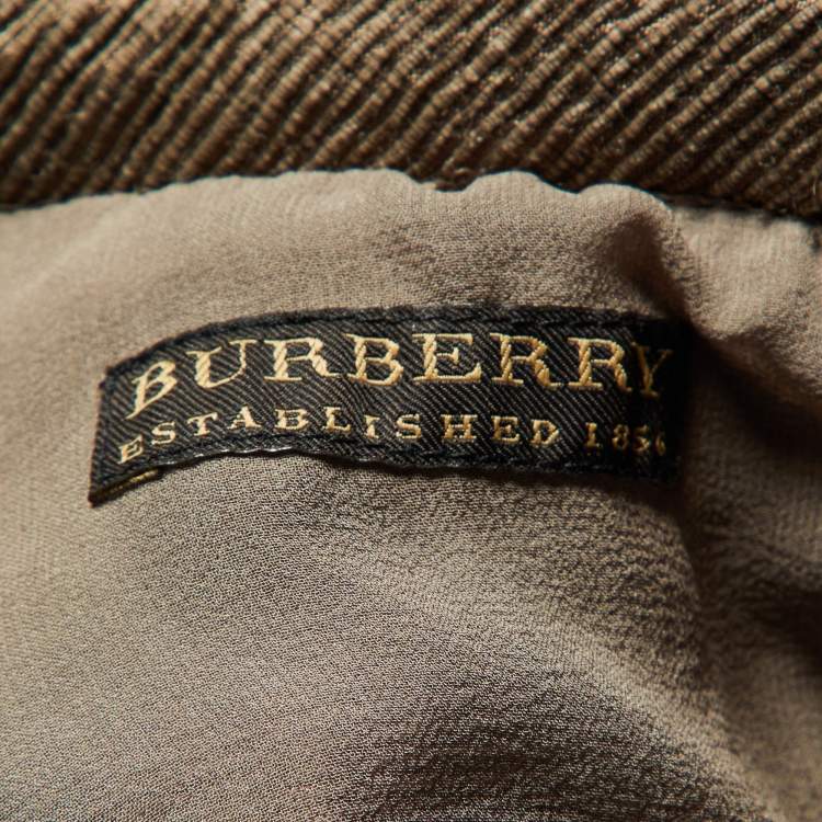 Pre Owned Burberry Prorsum Vintage Brown Wool & Silk Pleated Dress S