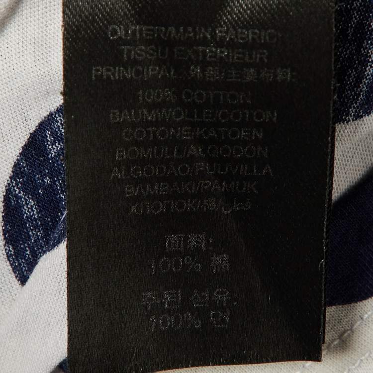 Pre Owned Burberry Prorsum White/Navy Blue Polka Dot Print Cotton T-Shirt M