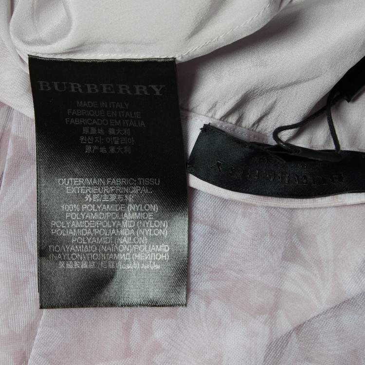Pre Owned Burberry Prorsum Pink Floral Print Mesh Knee Length Skirt M