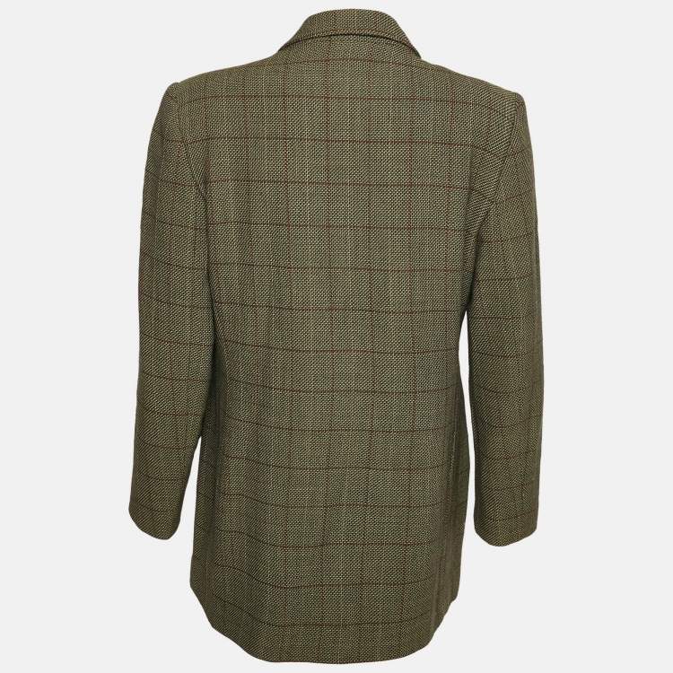 Pre Owned Burberry Prorsum Vintage Green Check Wool Blazer M