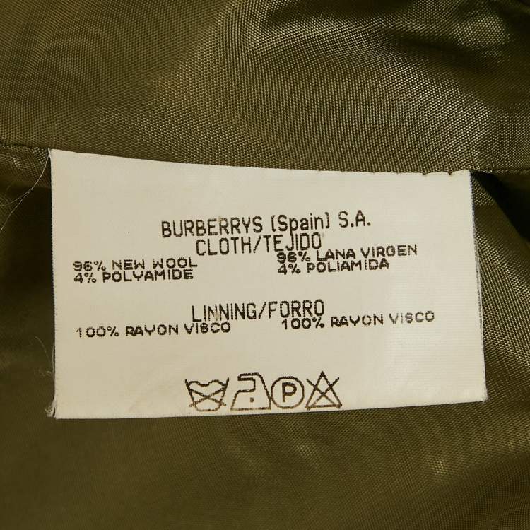 Pre Owned Burberry Prorsum Vintage Green Check Wool Blazer M
