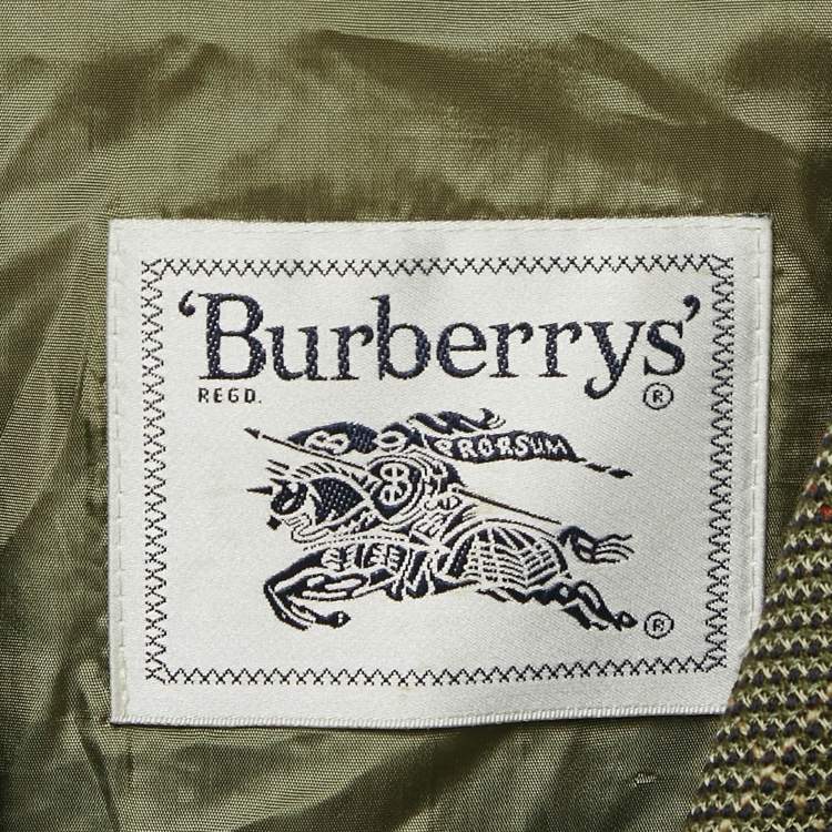 Pre Owned Burberry Prorsum Vintage Green Check Wool Blazer M