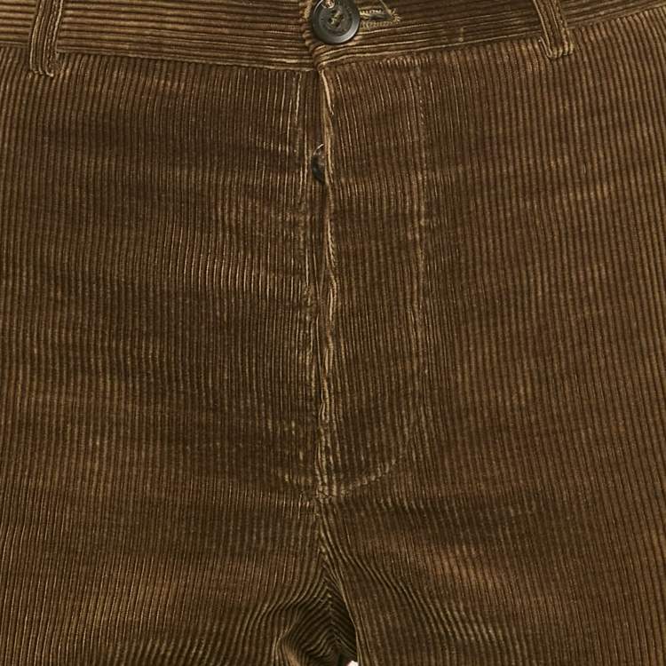 Pre Owned Burberry Prorsum Khaki Green Corduroy Pants M 