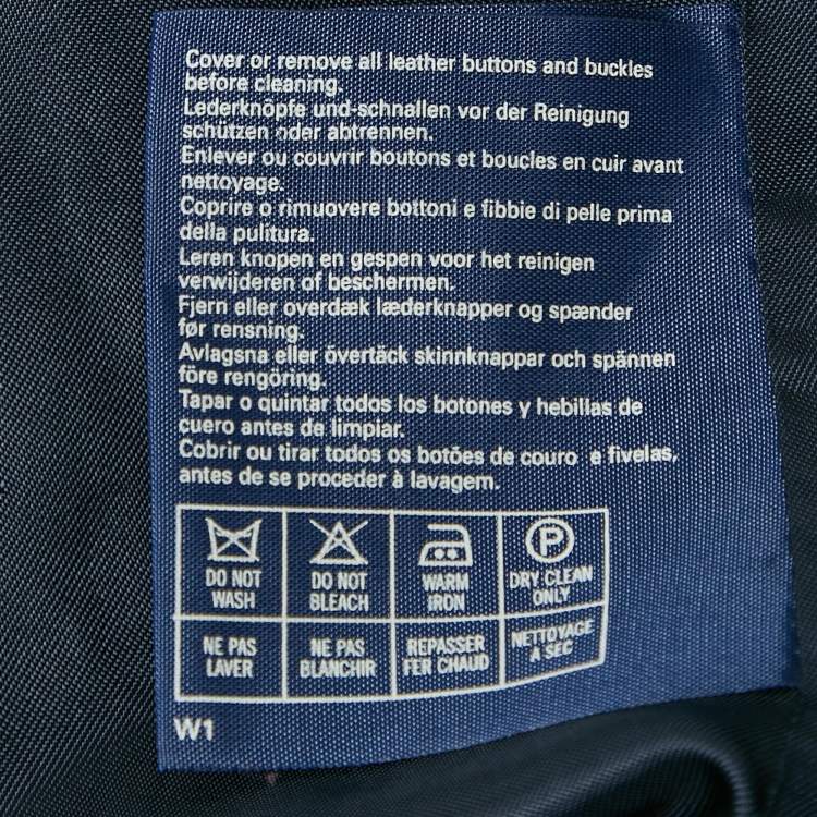 Pre Owned Burberry Prorsum Vintage Navy Blue Logo Embellished Wool Single Breasted Blazer M