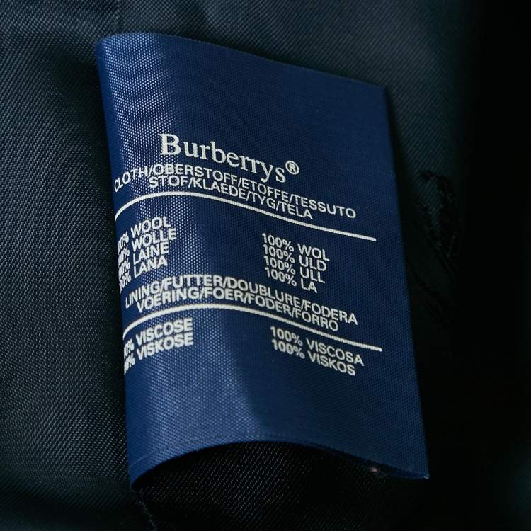 Pre Owned Burberry Prorsum Vintage Navy Blue Logo Embellished Wool Single Breasted Blazer M
