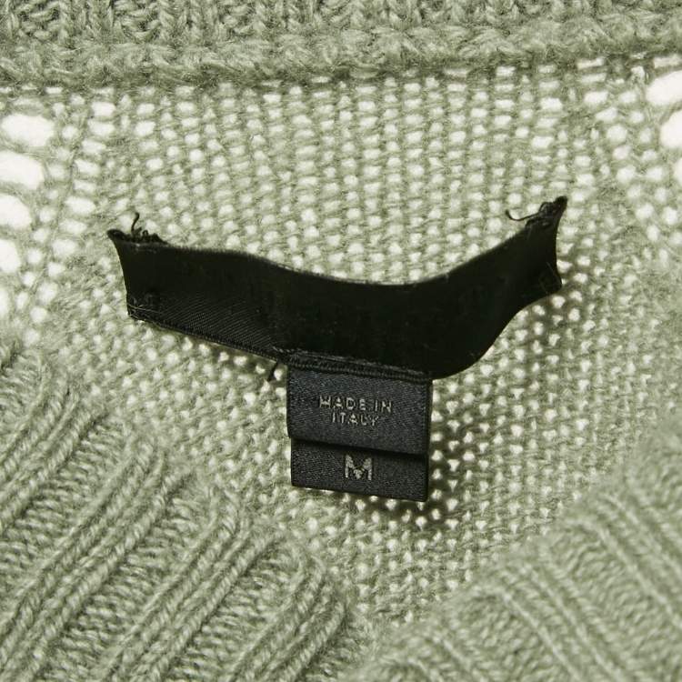 Pre Owned Burberry Prorsum Green Cashmere Knit Sweater M