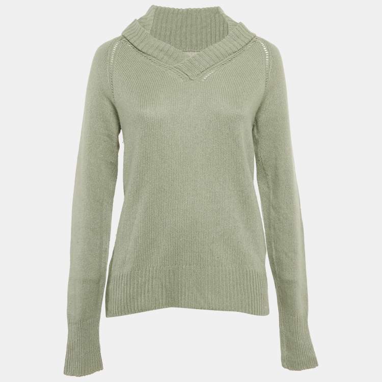 Pre Owned Burberry Prorsum Green Cashmere Knit Sweater M