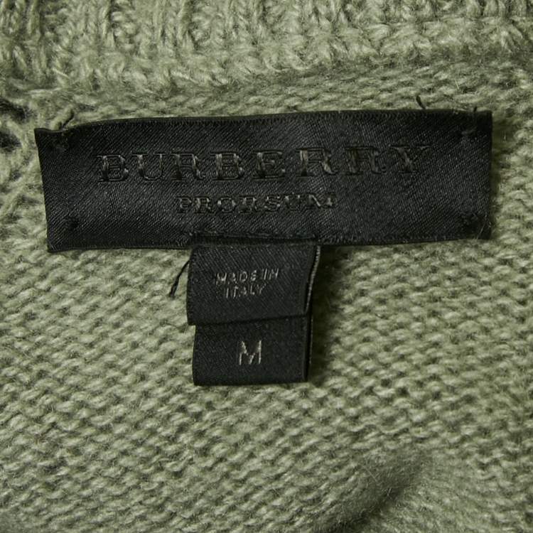Pre Owned Burberry Prorsum Green Cashmere Knit Sweater M