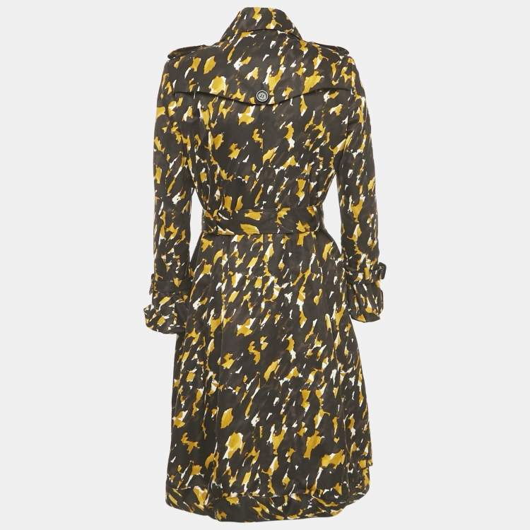 مملوكة مسبقًا Burberry Prorsum Brown Printed Cotton Blend Trench Coat M