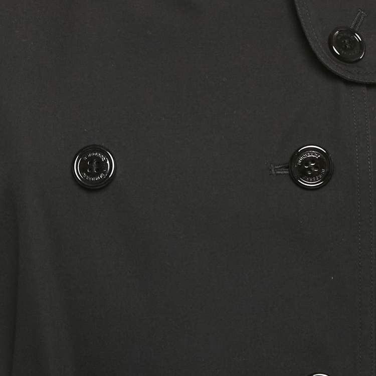Pre Owned Burberry Prorsum Vintage Black Cotton Blend Double Breasted Trench Coat S
