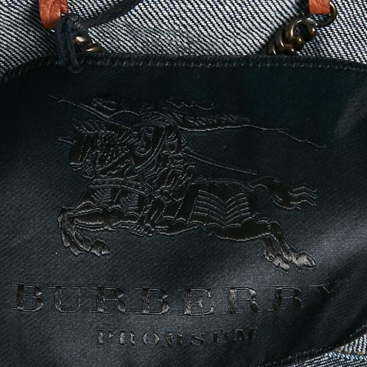 Pre Owned Burberry Prorsum Blue Denim Collar Detai Jacket XS