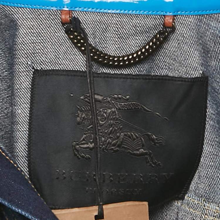 Pre Owned Burberry Prorsum Blue Denim Collar Detai Jacket XS