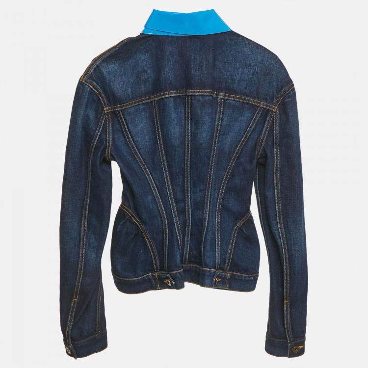 Pre Owned Burberry Prorsum Blue Denim Collar Detai Jacket XS