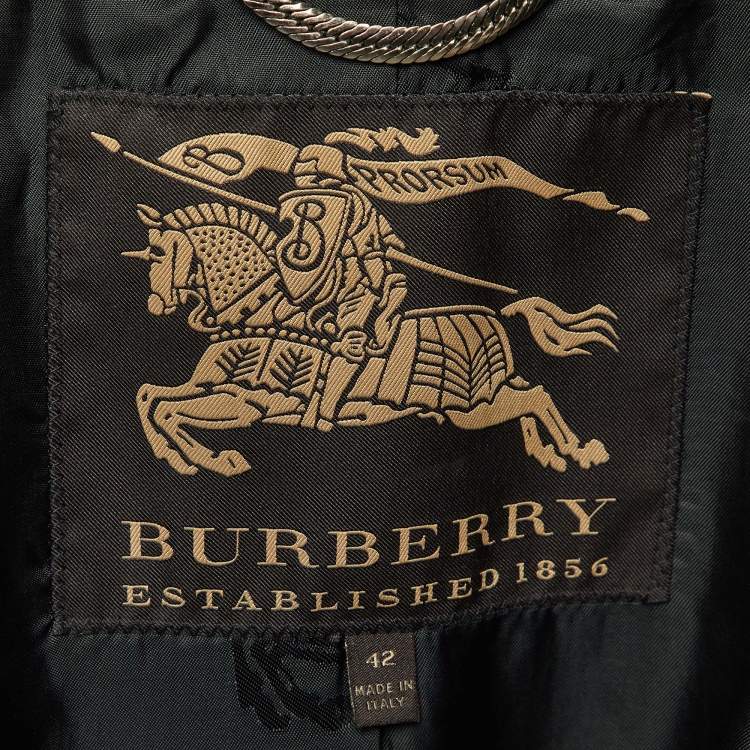 Pre Owned Burberry Prorsum Black Wool & Cashmere Peplum Coat M