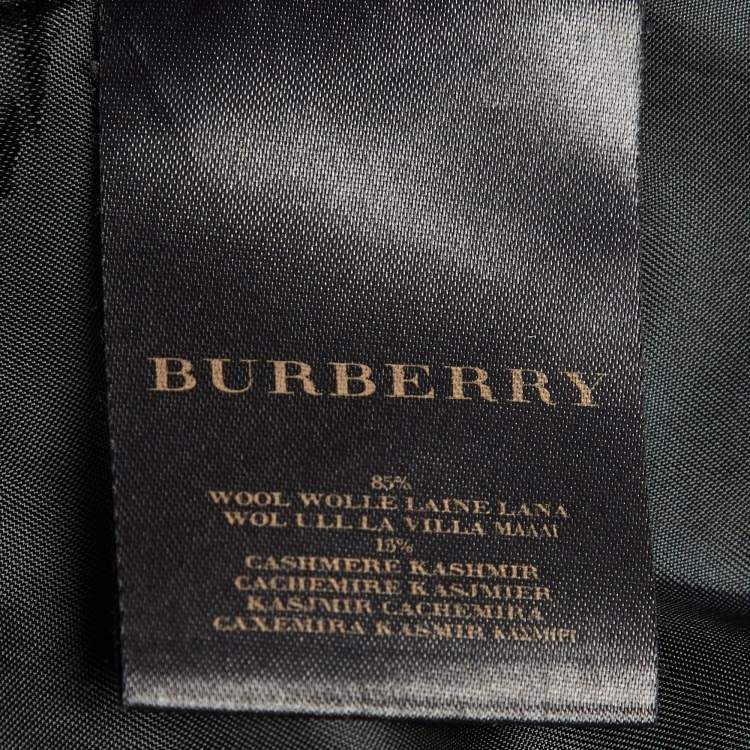 Pre Owned Burberry Prorsum Black Wool & Cashmere Peplum Coat M