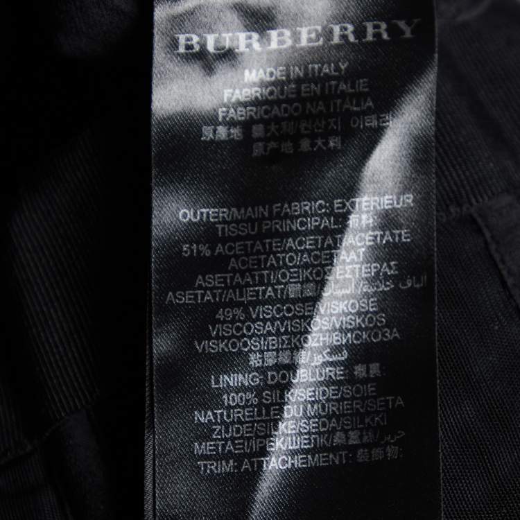 Pre Owned Burberry Prorsum Black Crepe Metal Heart Corset Detail Dress M