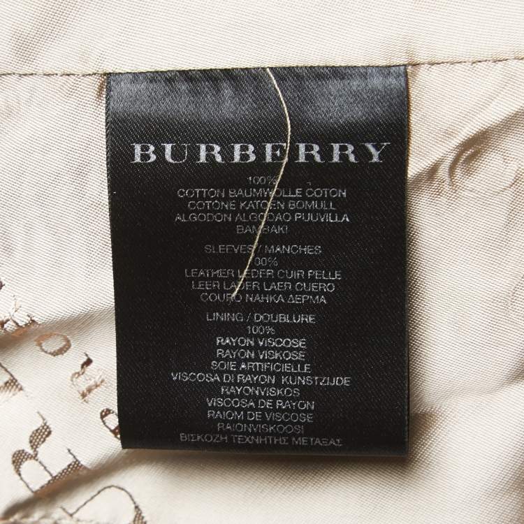 Pre Owned Burberry Prorsum Beige Cotton & Leather Belted Jacket M
