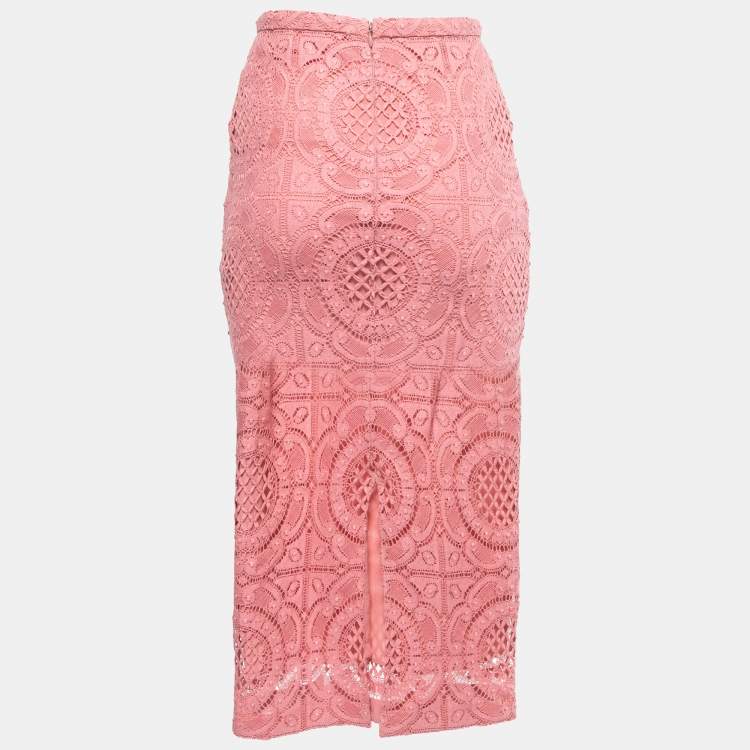 Burberry Prorsum Pink Lace Midi Pencil Skirt XS Burberry Prorsum TLC