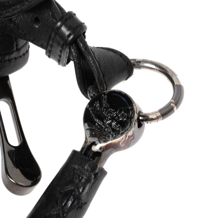 Pre Owned Burberry Black Studded Leather Hoxton Hobo