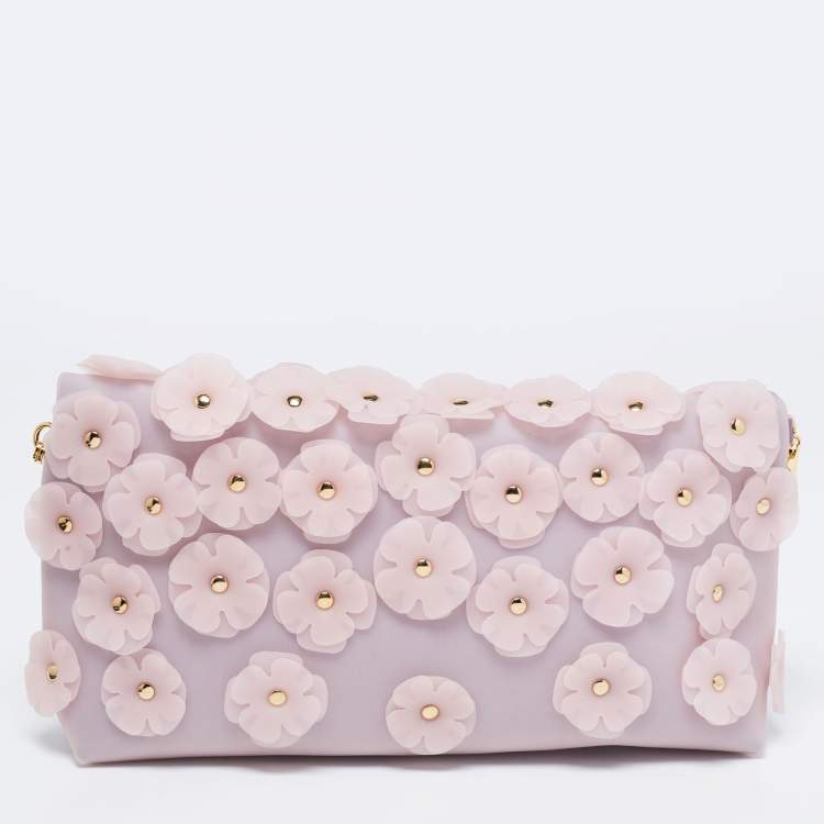 Pre Owned Burberry Prorsum Purple PVC The Petal Crossbody Bag