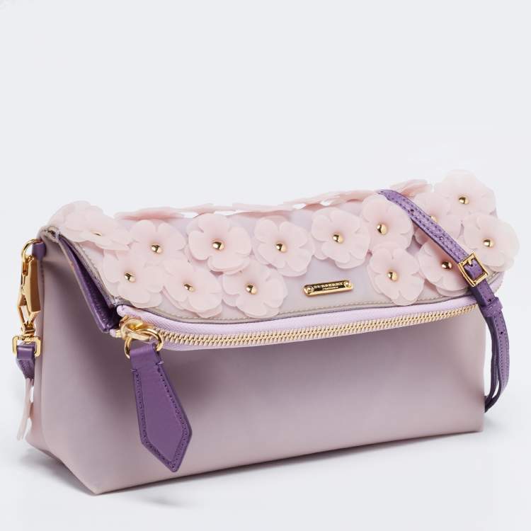 Pre Owned Burberry Prorsum Purple PVC The Petal Crossbody Bag