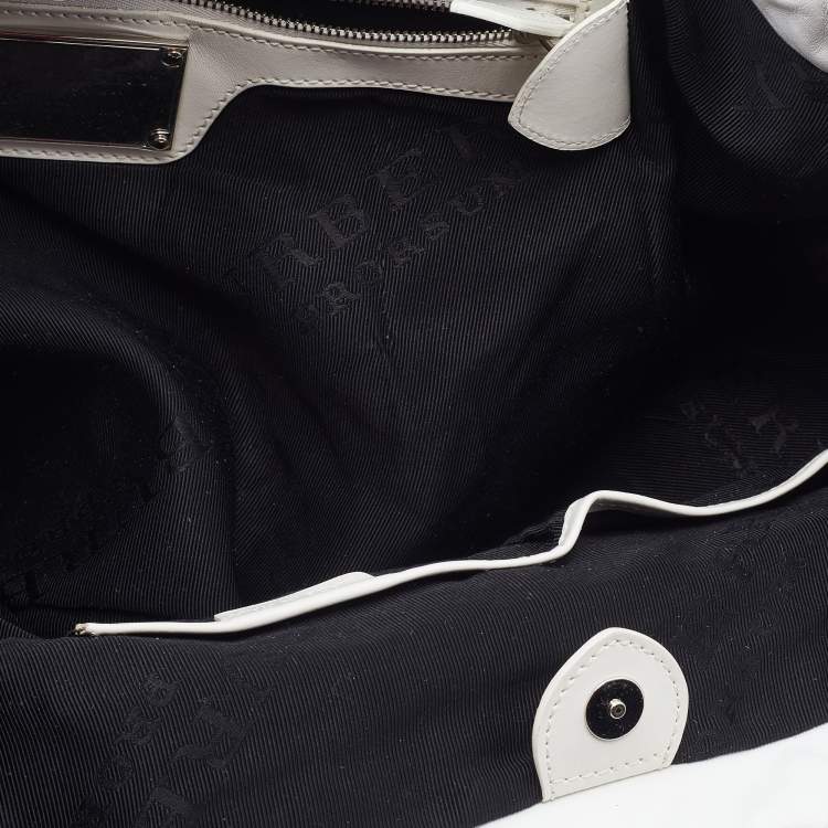 Pre Owned Burberry Prorsum White Python Limited Edition Drawstring Tote