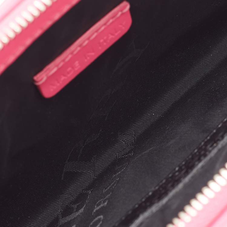 Pre Owned Burberry Propsum Pink Patent Leather Bridle Elongated Clutch Bag