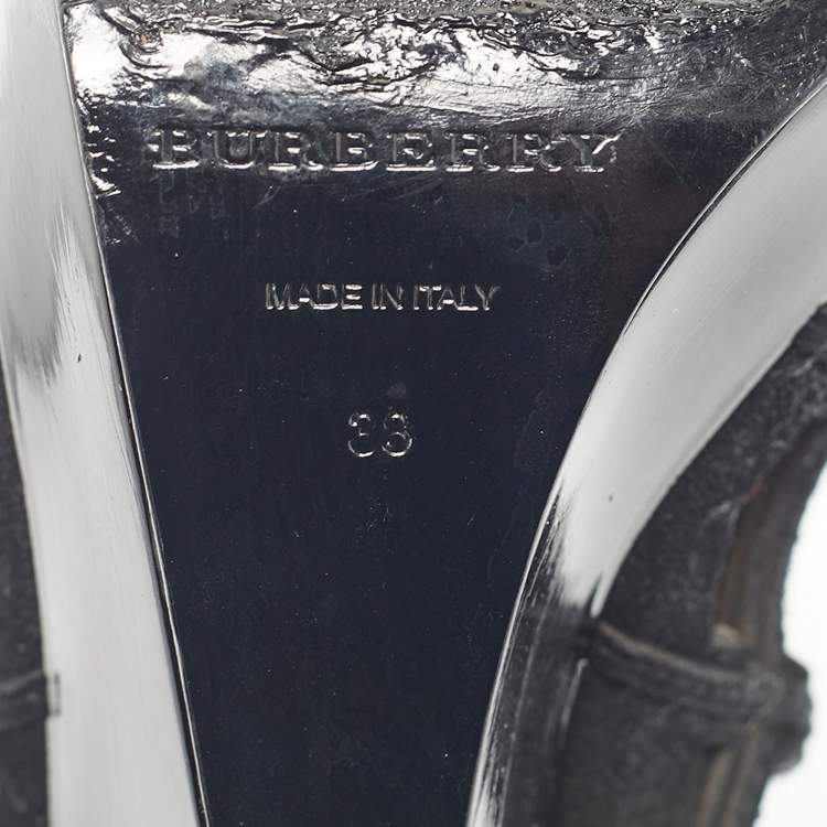 Pre Owned Burberry Prorsum Black Cutout  Suede Ankle Length Boots Size 38