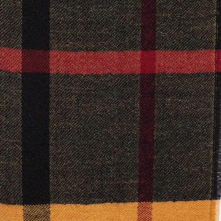 Pre Owned Burberry Multicolor Gaint Check Wool Muffler 