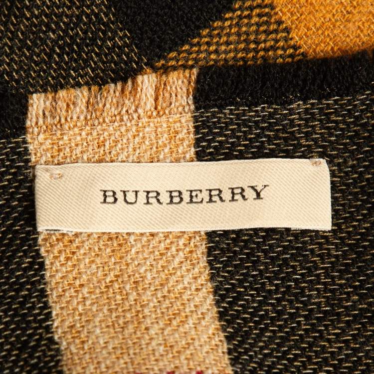 Pre Owned Burberry Multicolor Gaint Check Wool Muffler 