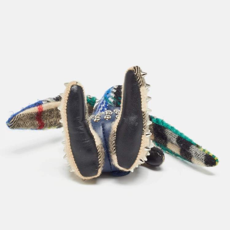 Pre Owned Burberry Multicolor Cashmere Studded Vera Hare Bag Charm