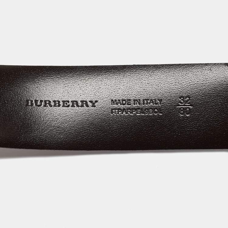 Pre Owned Burberry Brown Smoke Check PVC and Leather Buckle Belt 80 CM