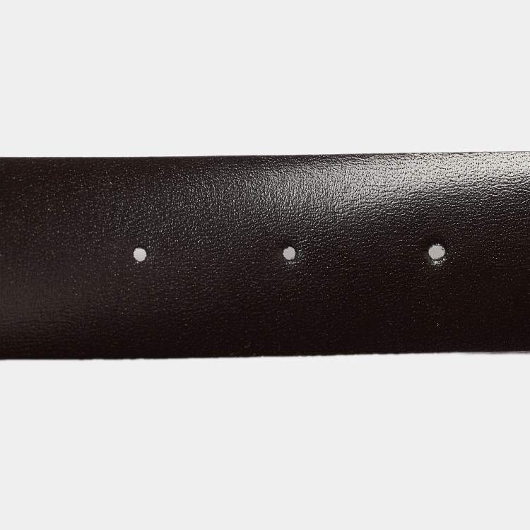 Pre Owned Burberry Brown Smoke Check PVC and Leather Buckle Belt 80 CM