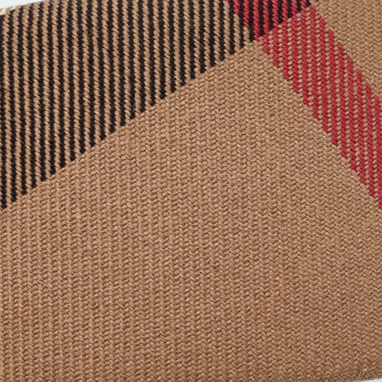 Pre Owned Burberry Brown Check Pattern Canvas Wide Headband