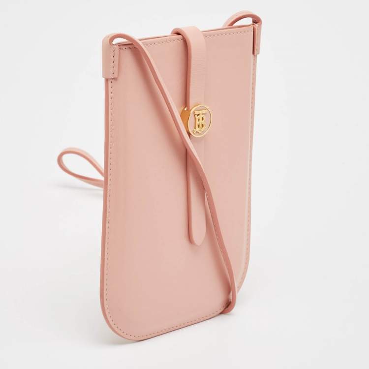 Pre Owned Burberry Light Leather Anne Phone Crossbody Bag