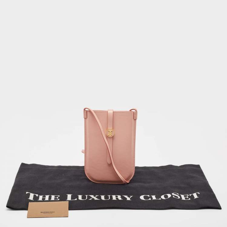 Pre Owned Burberry Light Leather Anne Phone Crossbody Bag