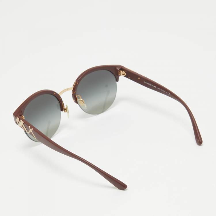 Pre Owned Burberry Grey Gradient B 4241 Clubmaster Sunglasses