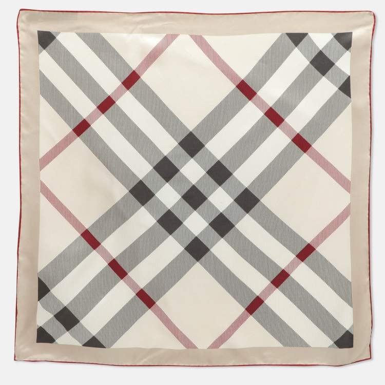 Pre Owned Burberry Multicolor Nova Check Print Silk Square Scarf