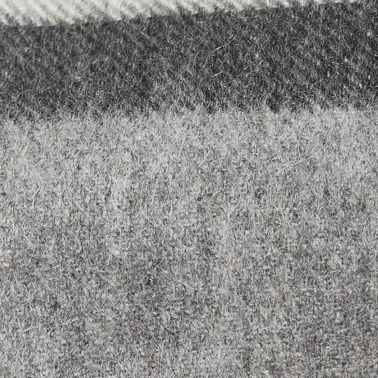 Pre Owned Burberry Grey Classic Check Cashmere Fringed Stole 