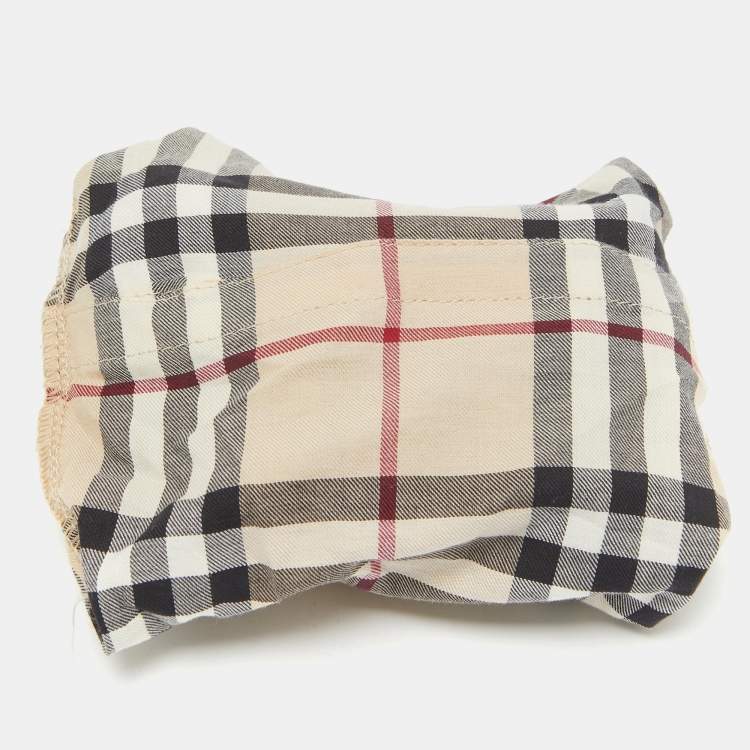 Pre Owned Burberry Beige Vintage Check Cotton Bucket Hat