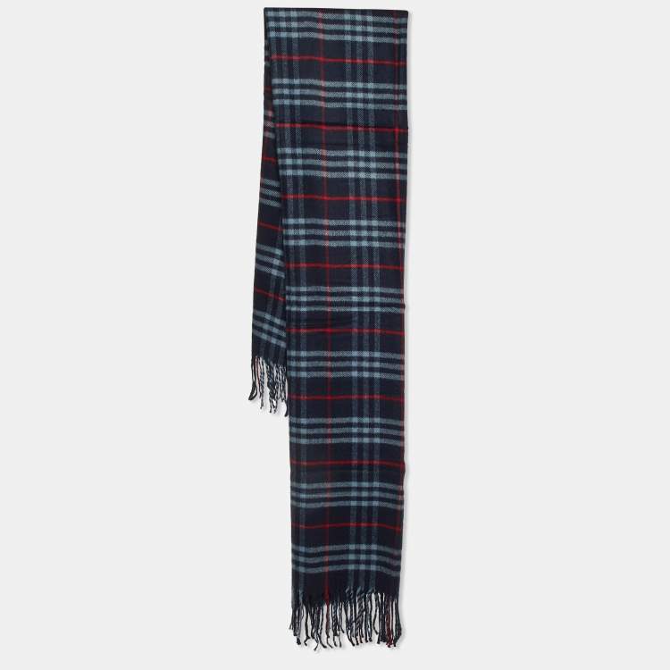 Pre Owned Burberry Black/Grey Castleford Check Lambwool Scarf